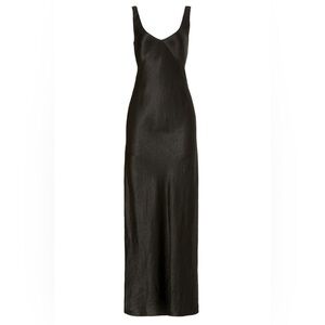 VINCE Black Satin Gown, M